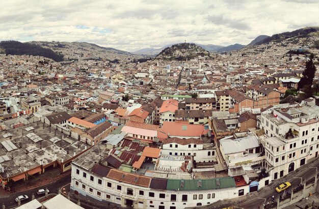 High angle view of townscape against sky