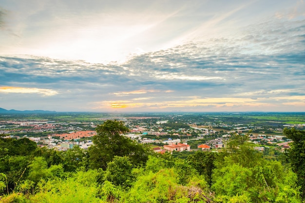 High angle view of townscape against sky