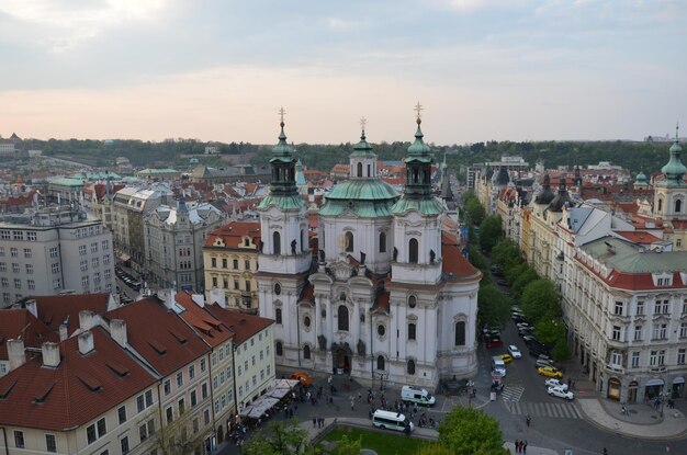 High angle view of townscape against sky