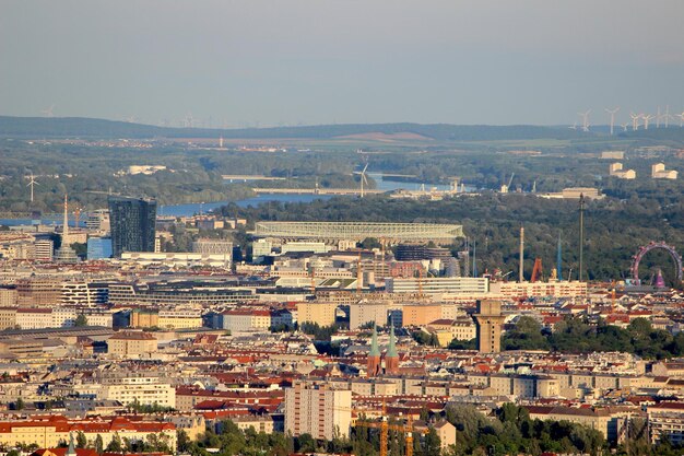 High angle view of townscape against sky