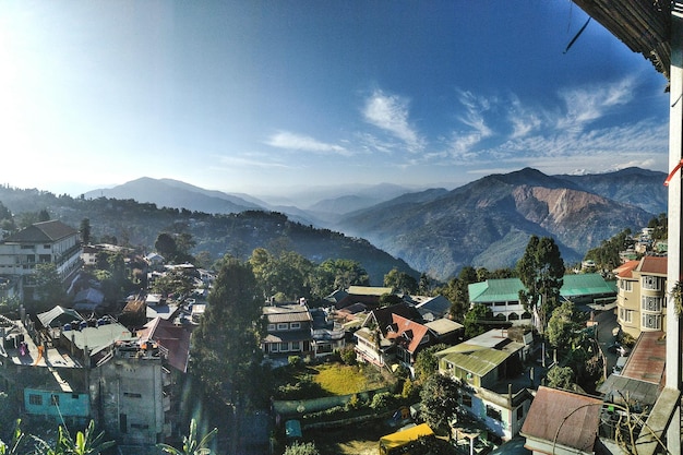 Photo high angle view of townscape against sky