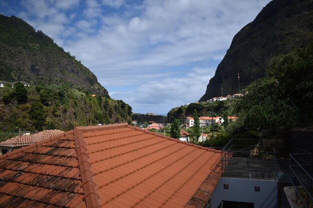 High angle view of townscape against sky