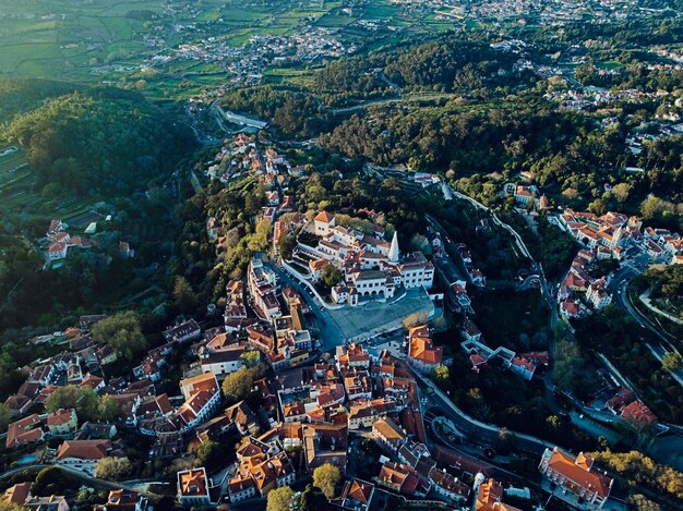 Photo high angle view of townscape against sky