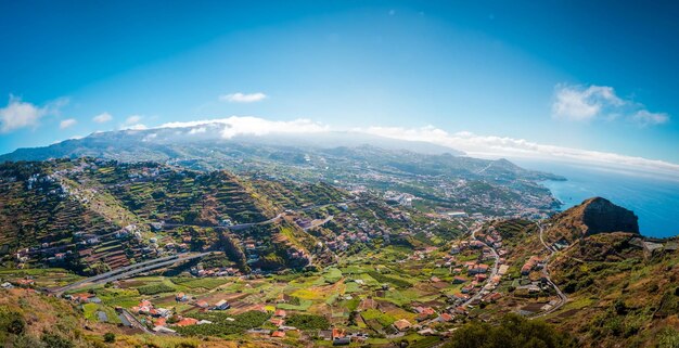 High angle view of townscape against sky