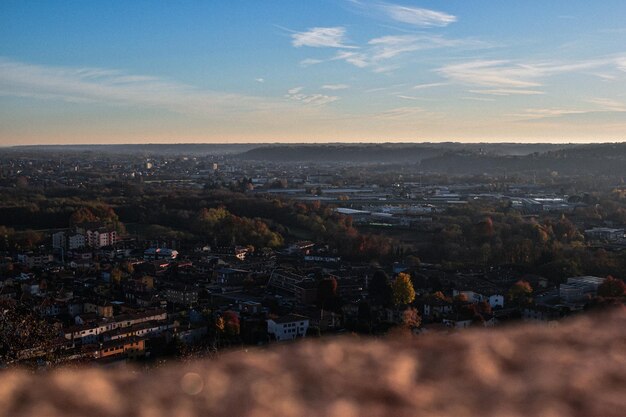 High angle view of townscape against sky