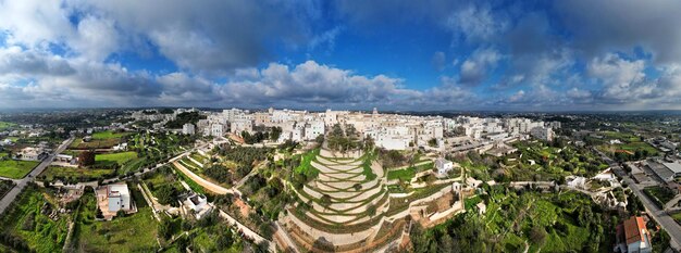 High angle view of townscape against sky