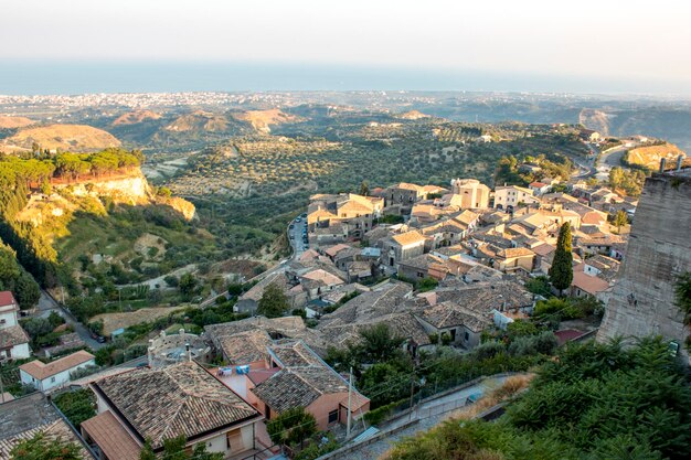 High angle view of townscape against sky