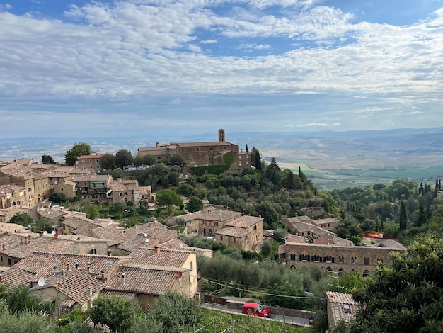 High angle view of townscape against sky