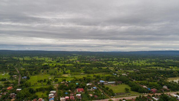 High angle view of townscape against sky