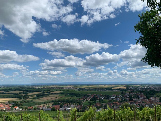 High angle view of townscape against sky