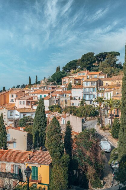 High angle view of townscape against sky