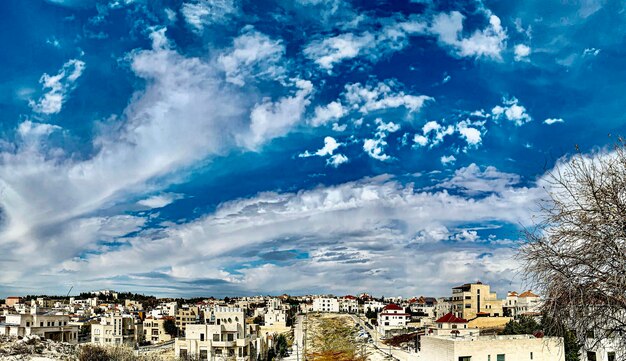 High angle view of townscape against sky