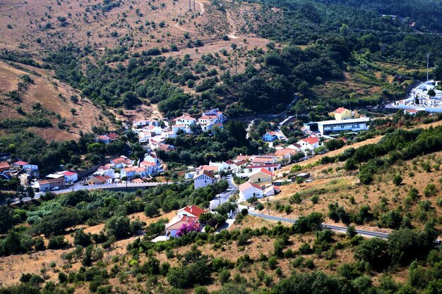 High angle view of townscape