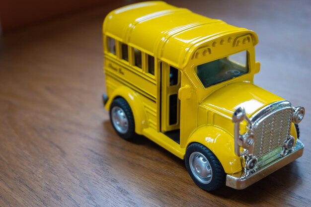 High angle view of toy car on table