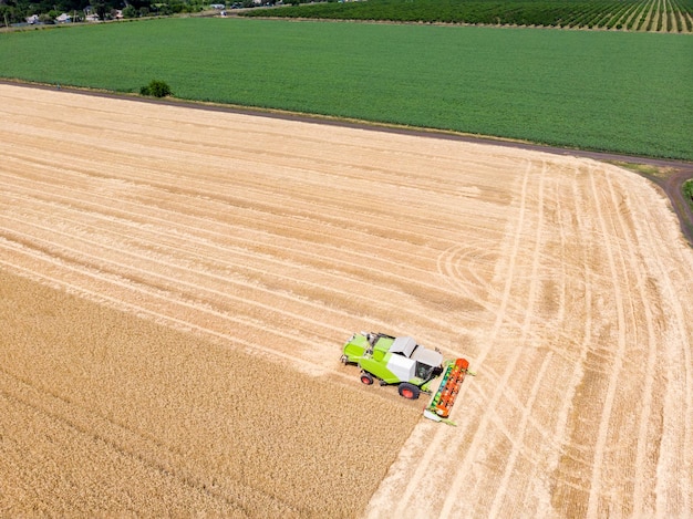 High angle view of tractor on field