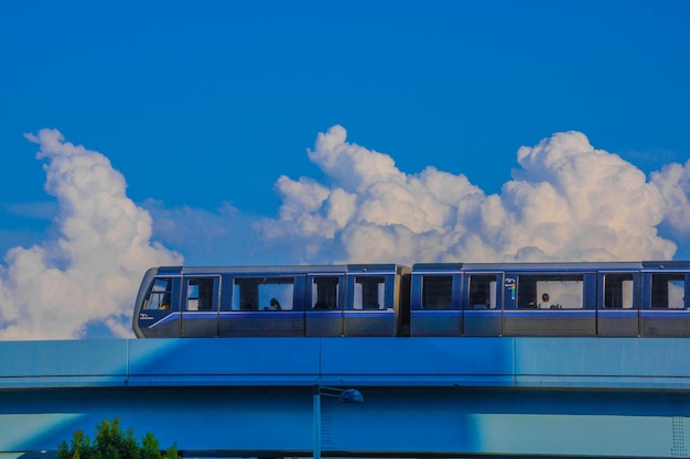 列車在橋上的高角度視角