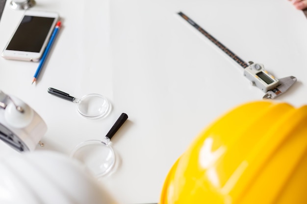 Photo high angle view of various objects on white background