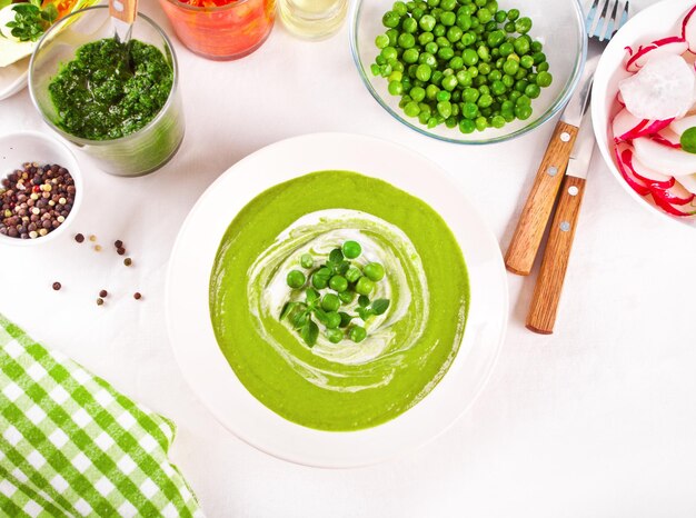 High angle view of vegetables in bowl on table