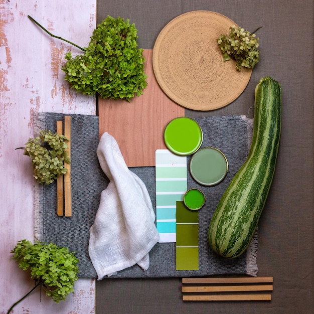 High angle view of vegetables on cutting board