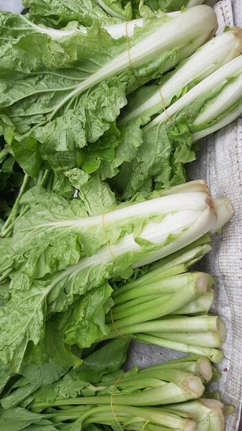 High angle view of vegetables in market