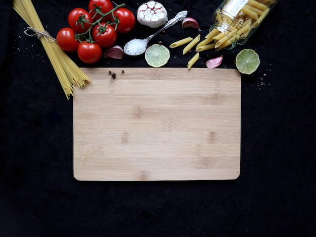 Photo high angle view of vegetables on table