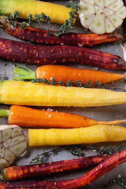 Photo high angle view of vegetables on table