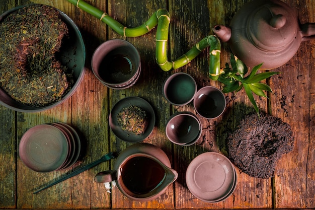 High angle view of vegetables on table