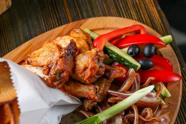 High angle view of vegetables on table