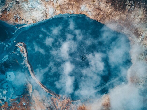 Photo high angle view of water on land