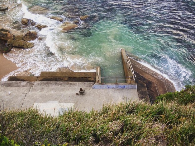 High angle view of water