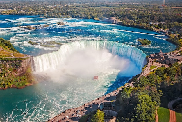 Photo high angle view of waterfall