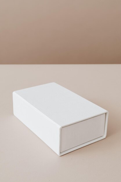 High angle view of white box on table