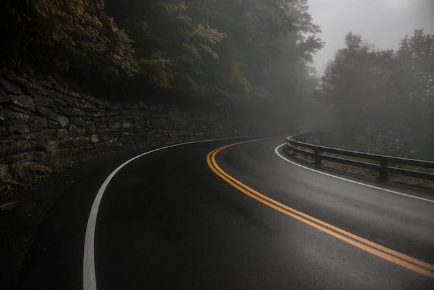 High angle view of winding road