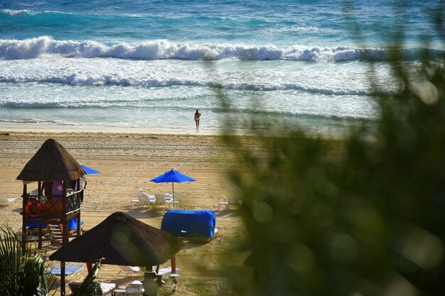 Photo high angle view of woman on beach