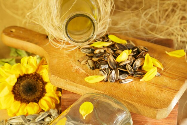 High angle view of yellow flowering plant on table