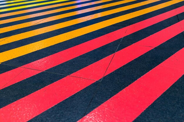 Photo high angle view of zebra crossing on road