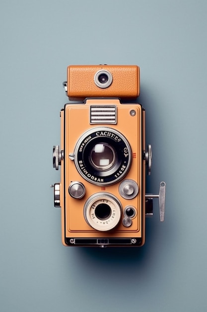 High angle vintage camera composition