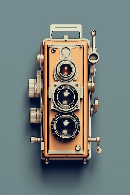 High angle vintage camera composition