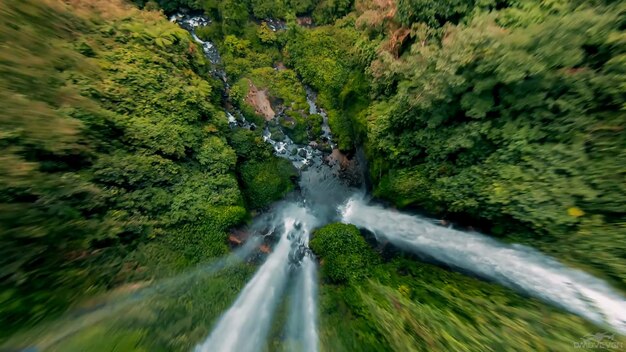 High angle of the waterfall