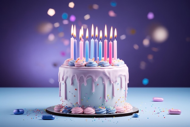 High birthday cake AI generated