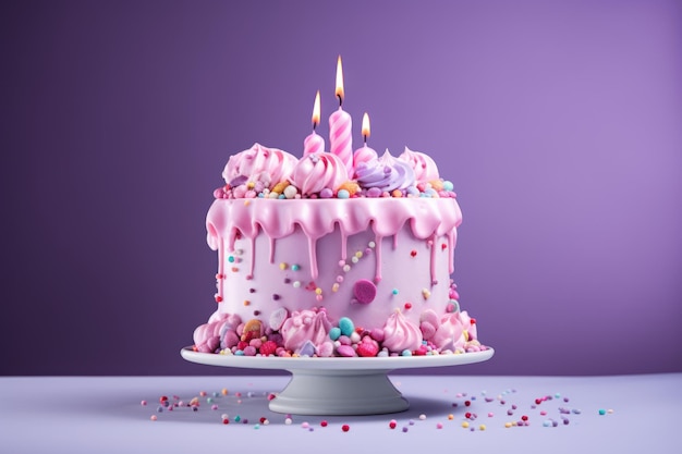 High birthday cake AI generated