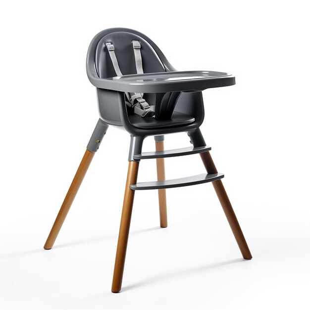 High chair charcoal color isolated white background AI Generative