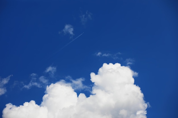 High clouds in the summer sky Sky background Meteorological observations of the sky