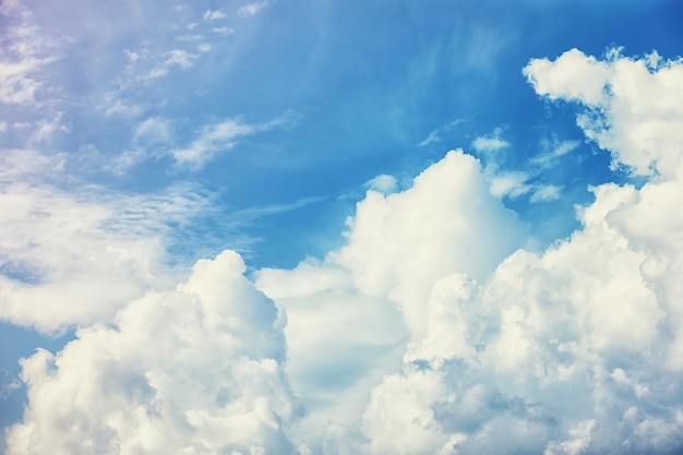 High clouds in the summer sky Sky background Meteorological observations of the sky