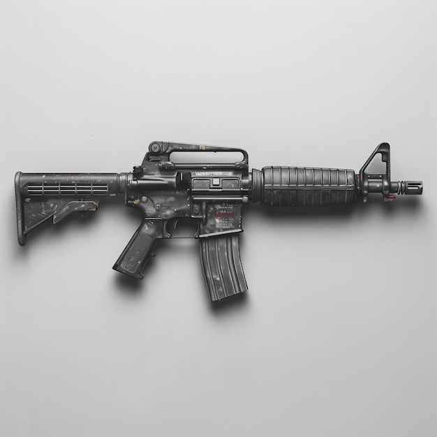 high contrast black and white m4 rifle