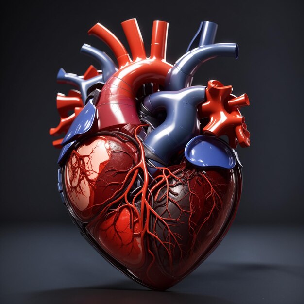 ハイコントラストの人体臓器 心臓