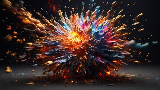 写真 高解像度の 4k 画像はリアルな色彩の爆発効果を特徴としています