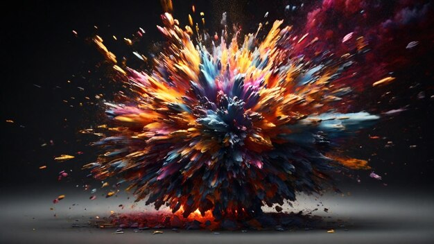 High definition 4K image featuring a Realistic Colorful explosion effect