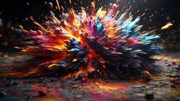 High definition 4K image featuring a Realistic Colorful explosion effect