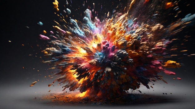 Изображение высокой четкости 4K с реалистичным цветным эффектом взрыва